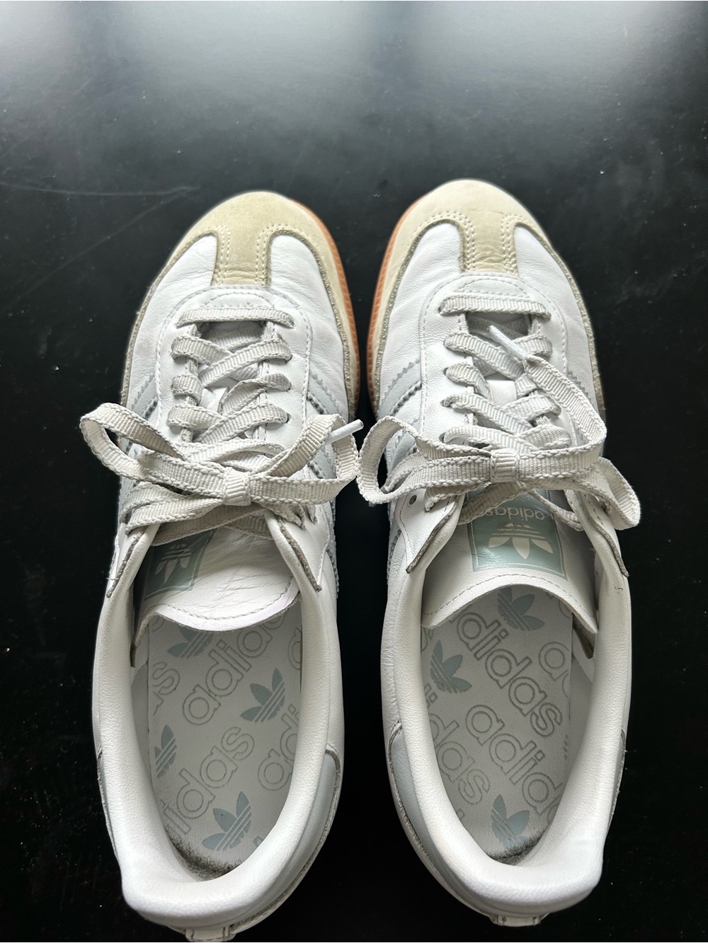 adidas White & Tan Retro Runner Sneakers